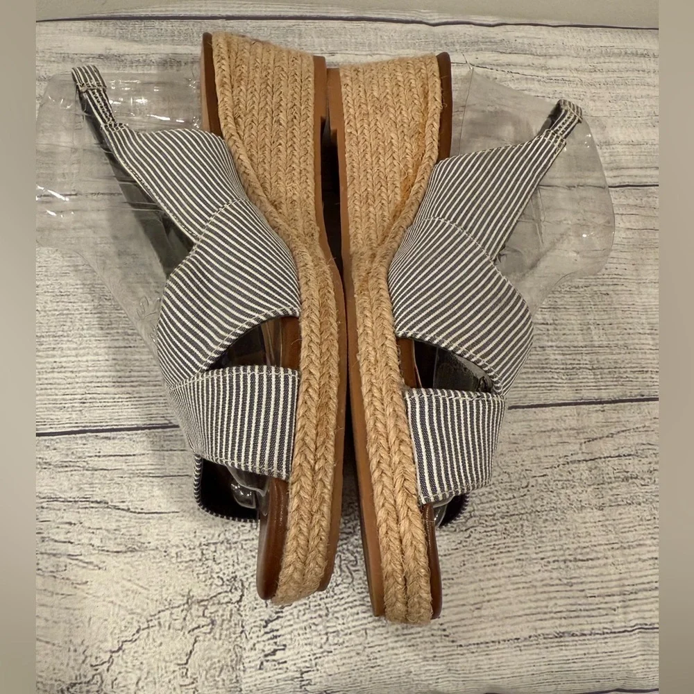 Circus by Sam Edelman Striped Espadrille Wedge Slingback Sandals Size 8.5